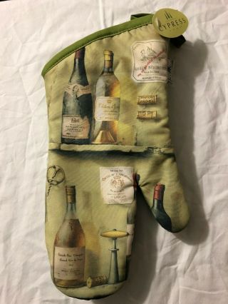 Retired Cypress Home Chateau Margaux Wine Print Oven Mitt