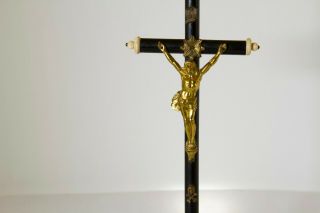 Skull & Crossbones Death & Darkness Crucifix - Antique German Crucifix Ebony 10 