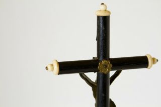 Skull & Crossbones Death & Darkness Crucifix - Antique German Crucifix Ebony 10 