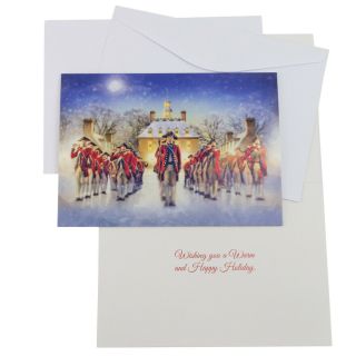 Box Of 16 Colonial Williamsburg Holiday March Christmas Cards Fife & Drums