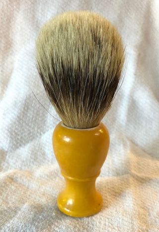 Vintage Made Rite 105 Pure Badger Shaving Brush Butterscotch Bakelite Handle