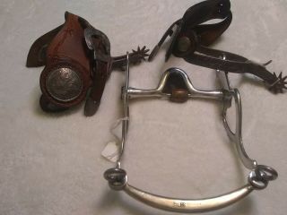 Vintage Silver Horse Bits And A Freeb.  Vintage Mexico Spurs Wow