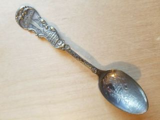 Vintage Collectible Souvenir Spoon,  4.  25 ",  Merry Xmas,  Happy Year Silver Plated