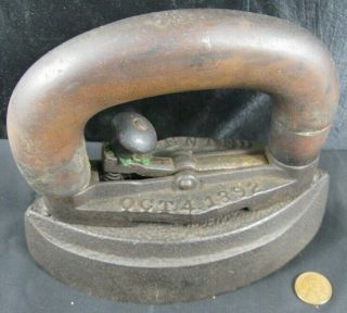 Antique Cast Iron Detachable Handle Sad Iron Union Patent 1892