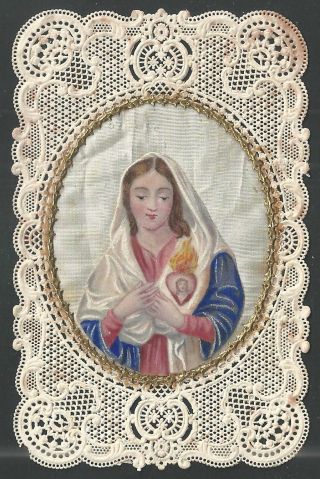Holy Card Canivet Y Seda Antique De La Virgin Santino Image Pieuse Andachtsbild