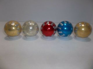 Vintage Blown Glass Christmas Tree Ornaments RED GOLD WHITE BLUE Silver GLITTER 3