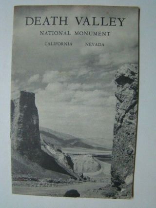1957 Death Valley National Monument Booklet & Map California Nevada