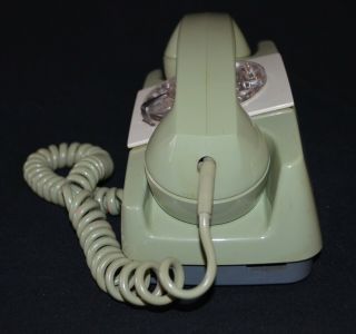 VINTAGE 1970 ' s GTE STARLITE PHONE TELEPHONE ROTARY AVOCADO GREEN DESK 8