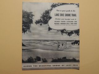 Lake Erie Shore Trail Vintage Travel Booklet 1939 Toledo To Niagara Falls