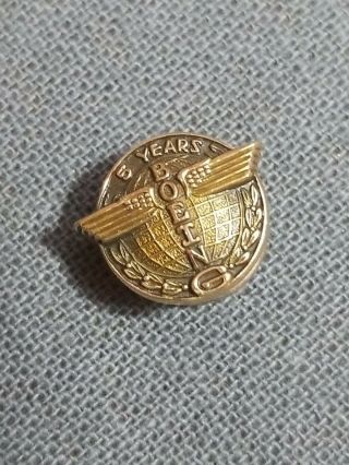 Vintage Boeing Aircraft Co.  10k Gold 5 Year Service Award Pin