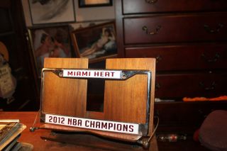 Vintage Metal License Plate Frame Miami Heat 2012 Nba Champions