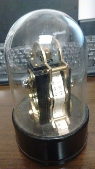Vintage Stock Market Edison Ticker Tape Machine Table Lighter W/ Glass Dome