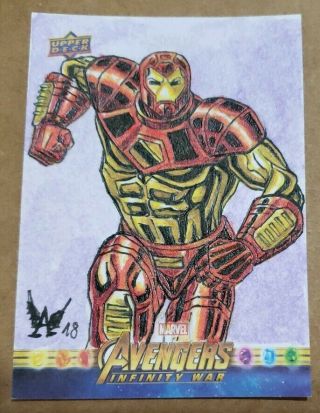 2018 Upper Deck Infinity War Iron Man Sketch Card By Angelo De Capua