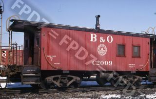 Slide Baltimore & Ohio B&o Wooden Caboose C2009;chicago;march 1966