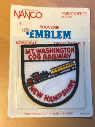 Nip Vintage Mt.  Washington Cog Railway Hampshire Nh Embroidered 3” Patch