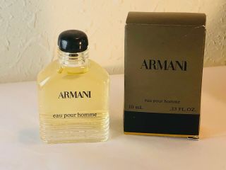 Vintage Mini Perfume Cologne Box Armani Eau Pour Homme.  33 Oz