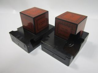 34 Millimeter Red Top Plastic Tefillin Boxes Set,  For Right Handend,  Rashi