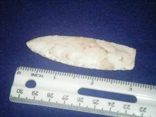 3 In.  Authentic Arrowhead,  Agate Basin From Alabama Translucent