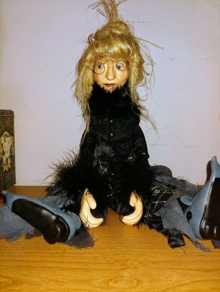 Witch Old Maide Shelf Sitter Doll 18 "