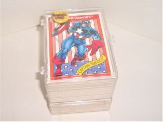 1990 Marvel Comics Heroes Complete Trading Card Set Of 162,  5 Holograms