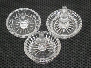 3 Crystal Glass Ring Holders
