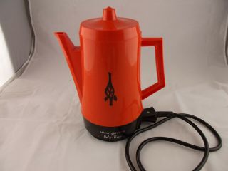 Vintage Retro General Electric Poly Brew Coffee Percolator Orange 1970s
