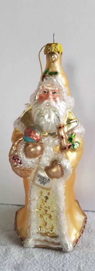 Blown Glass Santa Christmas Ornament