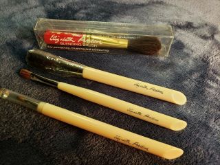 Rare Vintage Elizabeth Arden Make Up Cosmetic Brushes Blending Brush
