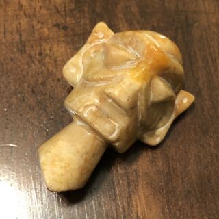 Ancient Hongshan Style Chinese Jade Or Stone Carving Man Traditional Asian Old