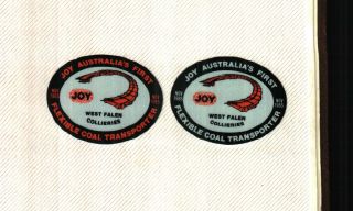 Set Of 2 Australia Joy Coal Mining Stickers 448