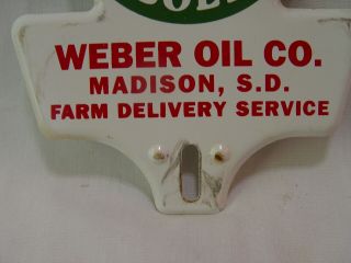 HC Sinclair Gas Weber Oil Co.  Farm Delivery Advertising License Plate Topper 2