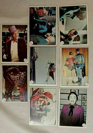 Eight 1966 Bat Laffs Batman Color Photo Topps Trading Cards Greenway Prod.