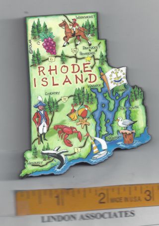 Rhode Island Artwood Jumbo State Map Magnet Providence Newport Pawtucket