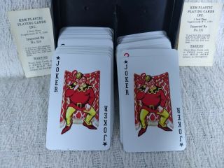 KEM Plastic Playing Cards 2 Decks in Case with Gull Print Design - 3