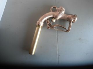 Vintage Brass Buckeye Gas Pump Nozzle With Curved Neck Straight Nozzle