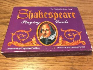 Shakespeare Playing Cards Deluxe Bridge 2 Decks Virginijus Poshkus Ills 1992