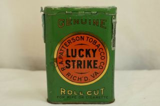 Vintage Lucky Strike Roll Cut Tobacco Vertical Pocket Tin 3