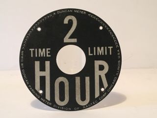 Vintage Duncan Meter Face Plate - 2 Hour Time Limit - D