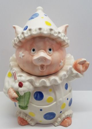 Vintage Cara Marks For Sigma Tastesetter Pig Clown Collectible Cookie Jar Piggy
