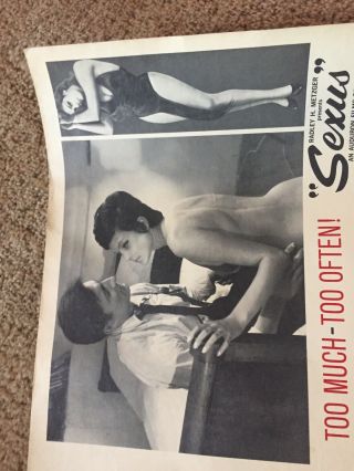 1965 Uncut Sexus Lobby Card One Sheet Poster Radley Metzger Cult Erotic 4