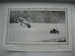 1932 Indianapolis Speedway Race Photo Poster Billy Arnold Accident Car