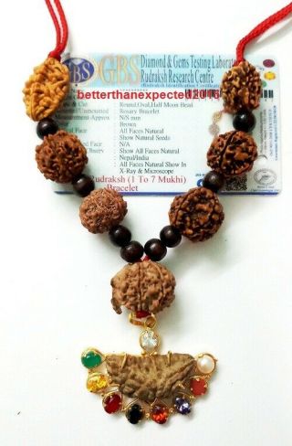 Rudraksh Rudraksha 1 2 3 4 5 6 7 Ganesh Mukhi Beads Mala Necklace Face Rosary