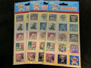 Topps Garbage Pail Kids Series 1 And Series 2 Sticker Pack 4 Sheets.  3 Packs