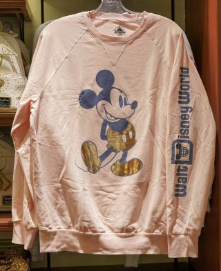 Walt Disney World Mickey Mouse Briar Rose Gold Sweatshirt Pullover Top Shirt S