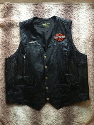 Harley Davidson Men’s Leather Vest Xxl (42inches)
