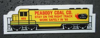 1985 Peabody Coal Co.  Coal Mning Hard Hat Toolbox Lunchbox Sticker