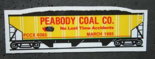 1985 Peabody Coal Co.  March Coal Mning Hard Hat Toolbox Lunchbox Sticker