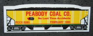 1985 Peabody Coal Co.  February Coal Mning Hard Hat Toolbox Lunchbox Sticker