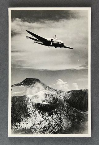 Knilm Lockheed Model 14 Bromo Volcano Java Airline Issue Photo Postcard Rppc
