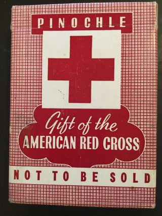 1957 Vintage Red Cross Pinochle Playing Cards